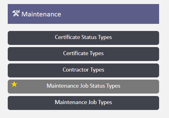 maintenance job status types